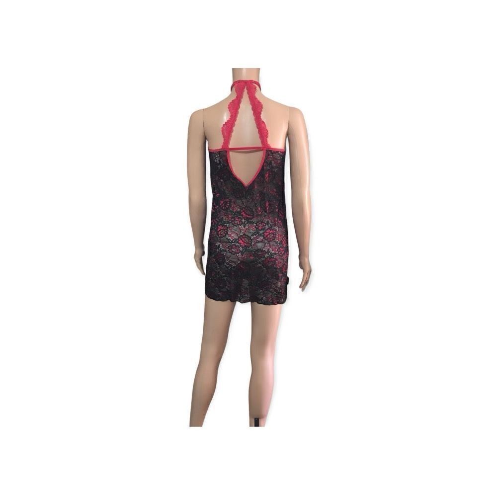 Black and Red Mesh Lace Teddy Size: L - Picture 2 of 4